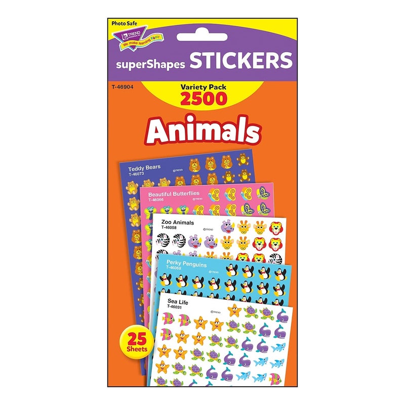 TREND ENTERPRISES, INC. Animals superShapes Stickers Variety Pack, 2500 ct - Image 3